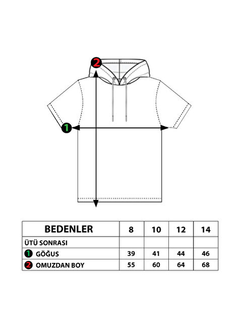 Toontoykids Erkek Çocuk Garni Detaylı Kapüşonlu Baskılı Tişört