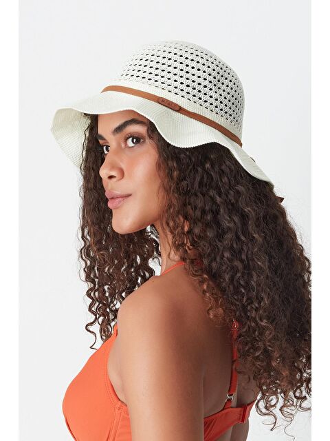 C&City Merserize Plaj Şapkası T24740-17 Beyaz - S000216631-20063