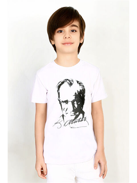 Modanino Erkek Çocuk ATATURK Posterli T-Shirt 4-8 Yaş 12540 - S000520581-20063