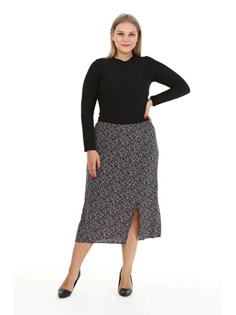 Mylinemoda Arka Beli Lastikli Yırtmaçlı Etek - S000238963-19351