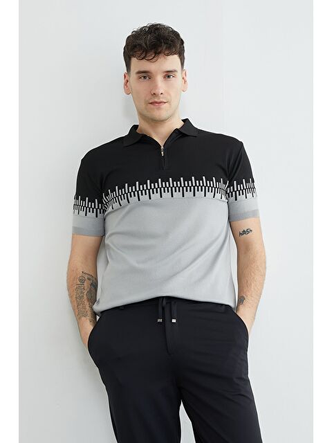 Fullamoda Yarım Fermuarlı Polo Yaka Triko Tişört - S000524094-20600