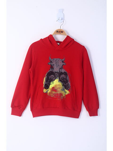 Toontoykids Erkek Çocuk Boks Eldivenli Boğa Baskılı Sweatshirt - S000417500-20045
