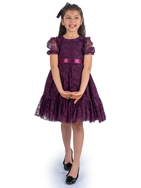 Mnk Baby & Kids Papatya Dantel Kız Çocuk Elbise MNK0332 - S000390493-20042