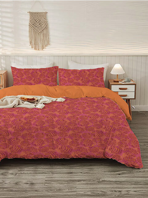 Evmila Modern Desenli Baskılı Çift Kişilik 200x220 Cm 2 Adet 50x70cm Nevresim Takımı - S000285915-23173