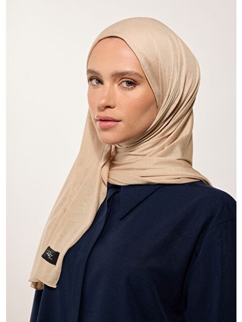 Rabia Z Tesettür Şal - Bej Penye - S000387624-19928