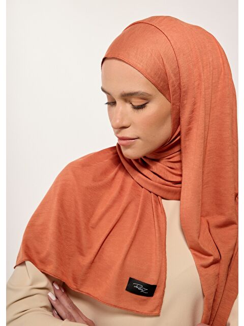Rabia Z Tesettür Şal - Rust Penye - S000387625-20013