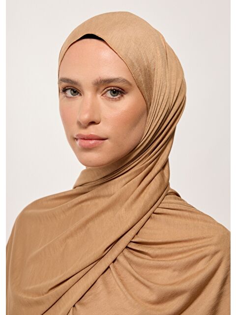 Rabia Z Tesettür Şal - Camel Penye - S000387626-4557