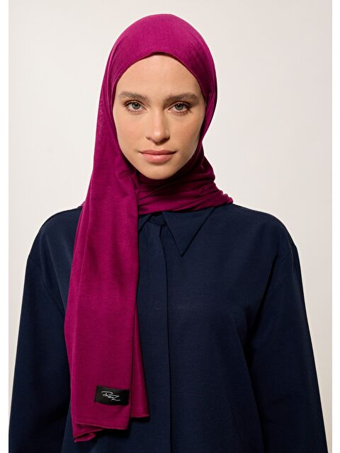 Rabia Z Tesettür Şal - Koyu Vişne Penye - S000387627-19449
