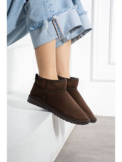 Pasyone Kadın Mini Taban Süet İçi Kürklü Günlük Bot - S000506716-19413