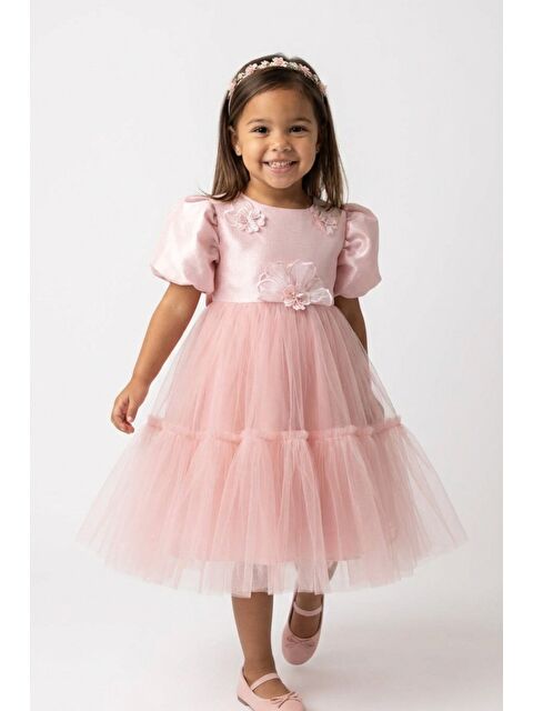 Daisy Girls Kız Çocuk Çiçek Aksesuarlı Abiye - S000520553-20028