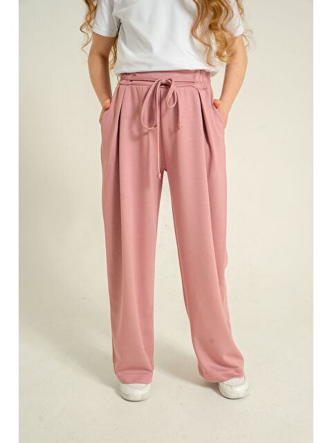 Mışıl Kids Ön Pileli Yumuşak Dokulu - Comfort Kumaş Kız Çocuk Eşofman Altı