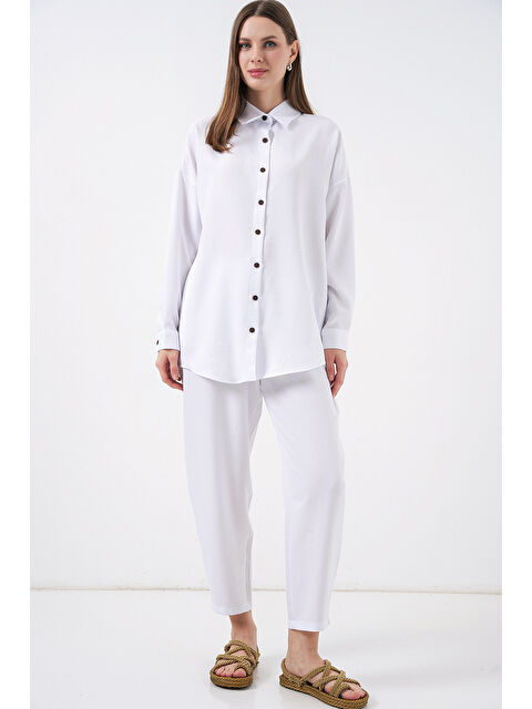 Bigdart 6622 Keten İkili Takım - Beyaz - S000090089-20063