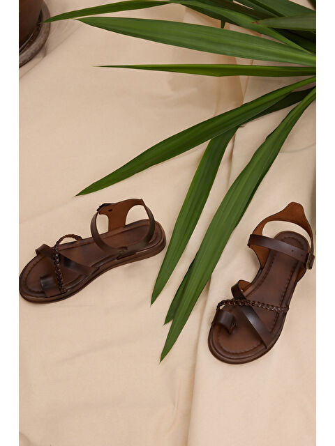 TONNY BLACK Kadın Taba Termo Taban Rahat Çapraz Bantlı Parmak Arası Sandalet - S000510983-19413