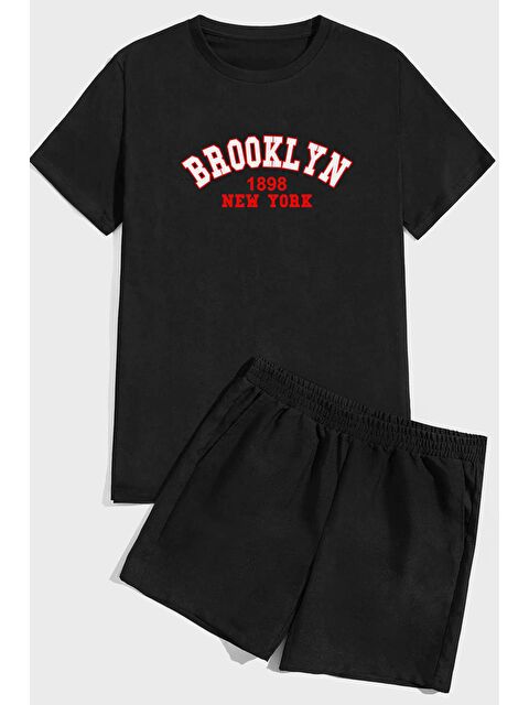 uyguntarz Brooklyn Baskı Şort %100 Pamuk Takım - S000244017-19351
