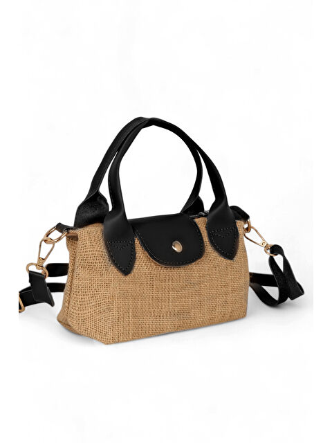 TONNY BLACK Kadın Siyah Mini Boy Askılı Hasır El ve Çapraz Çanta - S000500322-19351