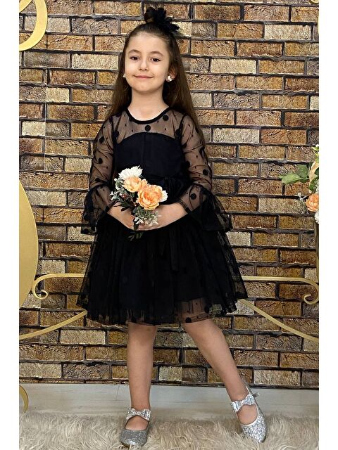 Mnk Baby & Kids Diana Dantel Uzun Kol Elbise Mnk0223 - S000397056-19351