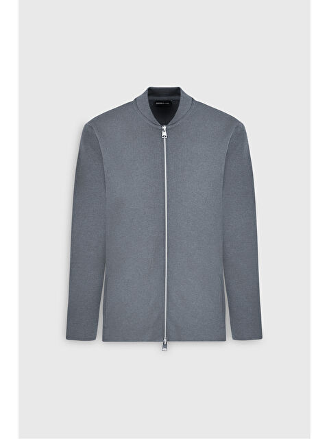 Altınyıldız Classics Erkek Gri Melanj %100 Pamuk Standart Fit Normal Kesim Kolej Yaka Cepli Triko Hırka - S000403102-74