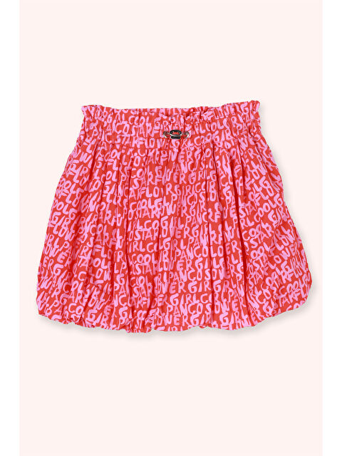 Panço Kız Çocuk Desenli Balon Etek Nar - S000448505-20048