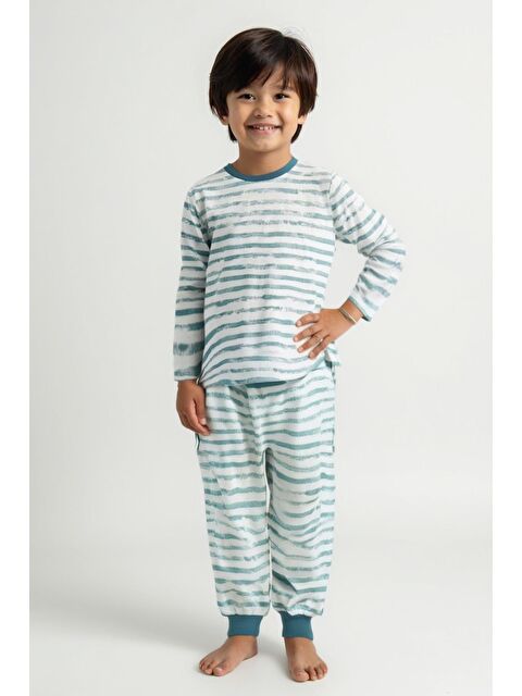 ZEYLAND Unisex Çocuk Desenli Pijama Takımı - Mavi