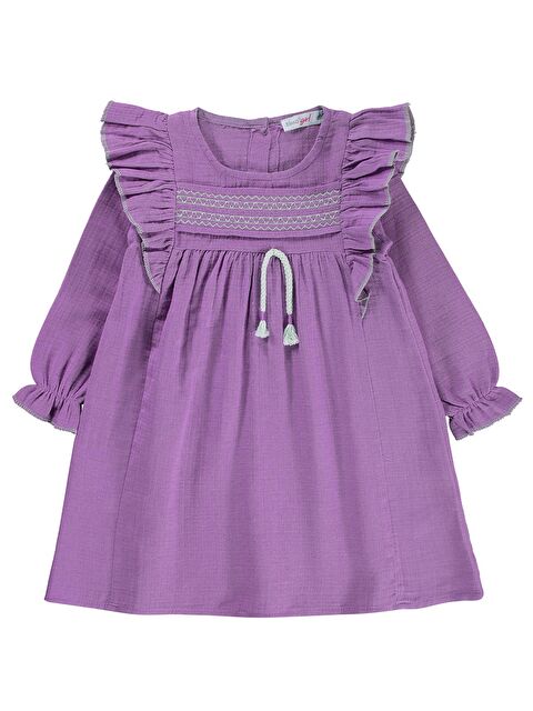 Zeyneva Timo Kız Müslin Elbise 2-5 Yaş - Lila