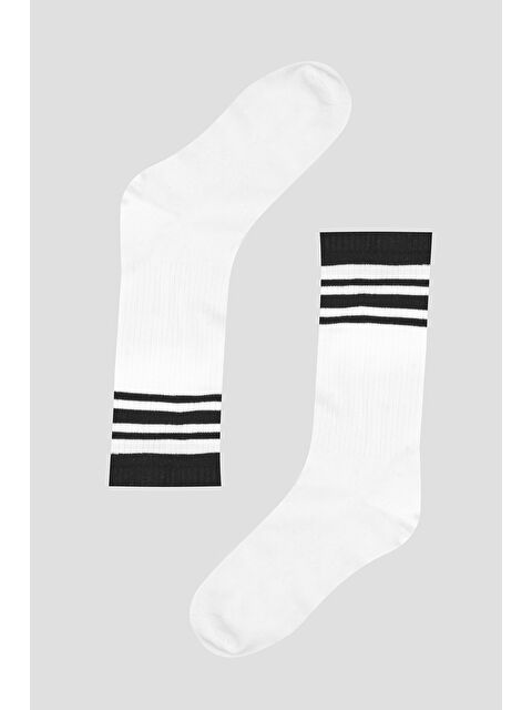 NBB Beyaz Çemberli Bamboo Soket Çorap - S000441320-20063