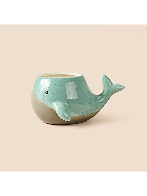 Evidea Kitchen Beyaz Balina Desenli Seramik Kupa - Renkli - 500 ml