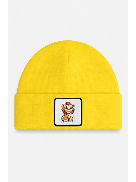 BlackBörk Aslan Logolu Sarı Çocuk Bere