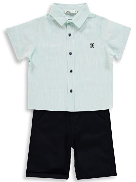 Civil Boys Gömlekli Şortlu 2'li 2-5 Yaş Takım - Yeşil