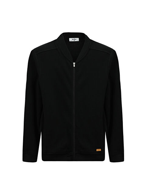 Kiğılı Desenli Pamuk Erkek Fermuarlı Sweatshirt Hırka - S000442997-19351