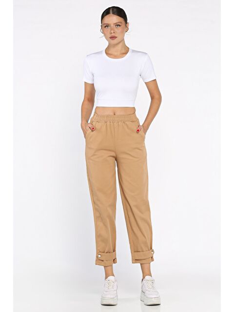 Gülseli Bel Lastikli Gabardin Pantolon - S000425511-4557