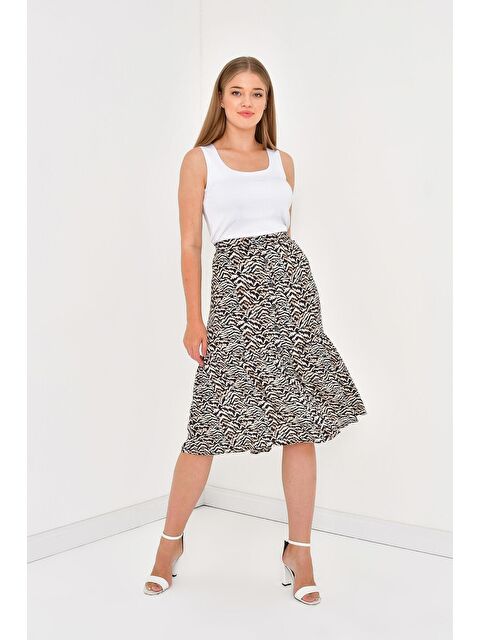 Mylinemoda Önden Düğmeli Simli Etek - S000238994-19413