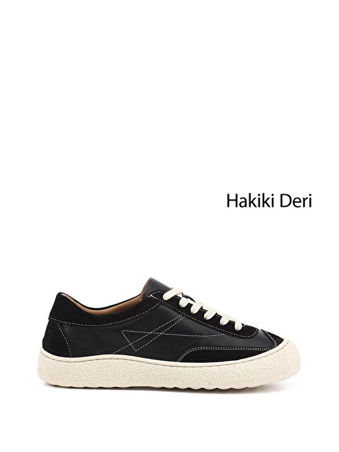 GÖNDERİ(R) Kadın SİYAH Bağcıklı Hakiki Deri Sneaker