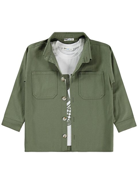 Civil Boys Çift Cepli Tişörtlü 6-9 Yaş Gömlek - Haki