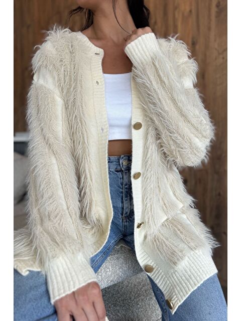 Gülseli Kadın Sakallı Triko Hırka - S000425501-19966