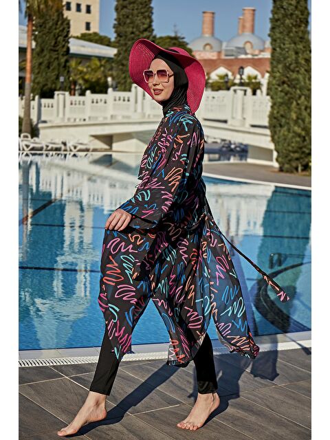 Remsa Mayo Tesettür Mayo Üzerine Tek Kaftan Kimono Pareo - S000221759-19351