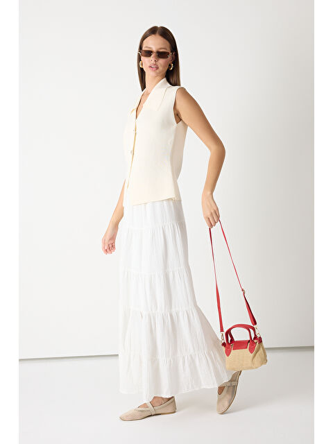 TONNY BLACK Kadın Kırmızı Mini Boy Askılı Hasır El ve Çapraz Çanta - S000500322-20045