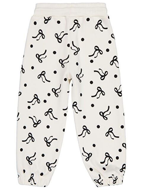 Civil Girls Fiyonk Desenli 2-5 Yaş Eşofman Altı - Ekru 2-3 Yaş - S000483657-19965