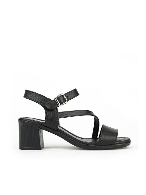 Ziya Ayakkabı Kadın Hakiki Deri Topuklu Sandalet 1611020Z2219 Siyah - S000497892-19351