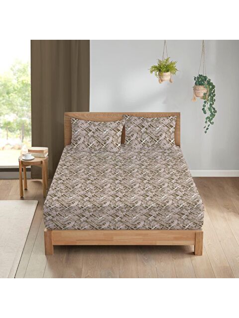 Evmila Modern Desen Baskılı Çift Kişilik 180x200 Cm Çarşaf Takımı - S000124300-23173