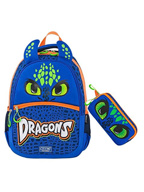 Muggle 3 Bölmeli Dragons Okul Sırt Çantası+Kalemlik+ - S000236437-17234