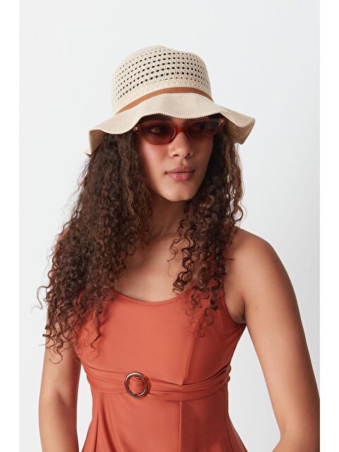 C&City Merserize Plaj Şapkası T24740-17 Orta Bej - S000216631-24202