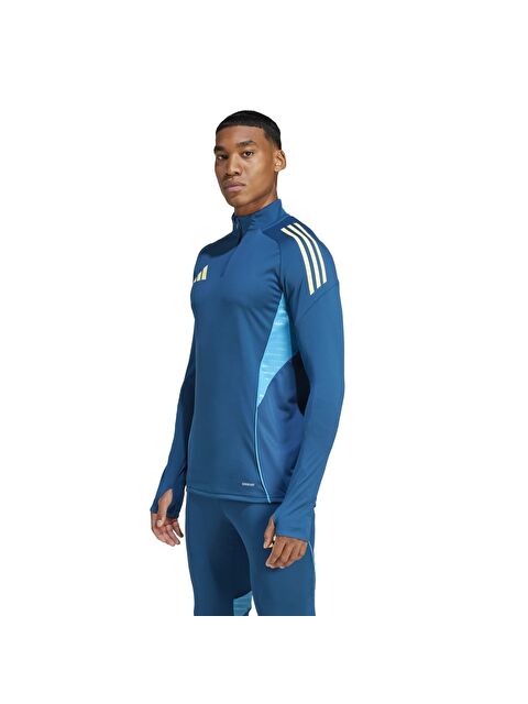 Adidas Tiro25C Training Top Mavi Dik Yaka Erkek Fermuarlı Sweatshirt Hırka - S000378252-17234