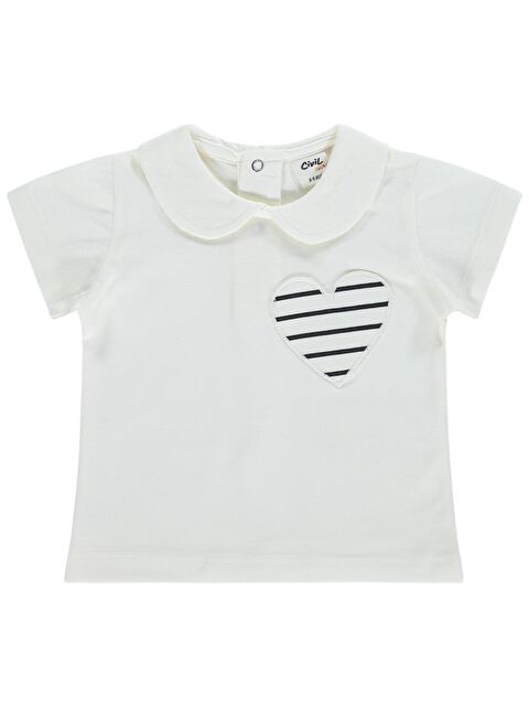 Civil Baby Cep Kalp Mobil 6-18 Ay Tişört - Ekru