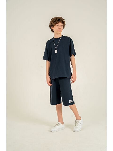 Mışıl Kids Athletic Arma Nakışlı Kolyeli Erkek Çocuk Şort - Tişört Takımı