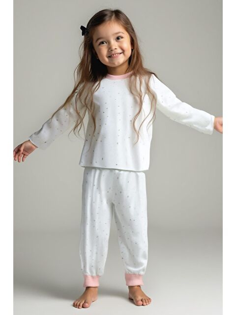 ZEYLAND Unisex Çocuk Desenli Pijama Takımı - Ekru