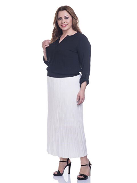 Mylinemoda Mat Saten Pilise Etek - S000239002-20063