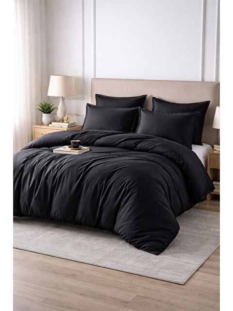 Mulberry Hermosa Ranforce %100 Pamuk Çift kişilik Nevresim Takımı - Siyah