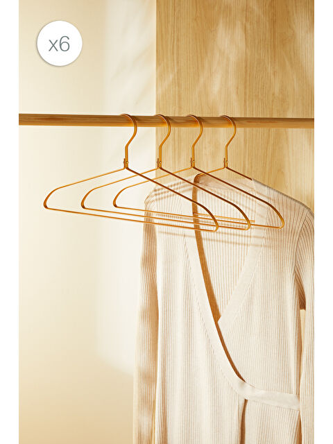 Ocean Home Textile 6'lı Altın Renk Metal Giysi Askısı 21.5 x 42 x 1 cm