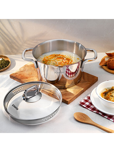 SCHAFER New Stahl Çelik Tencere 20 Cm 2 Parça-Inox