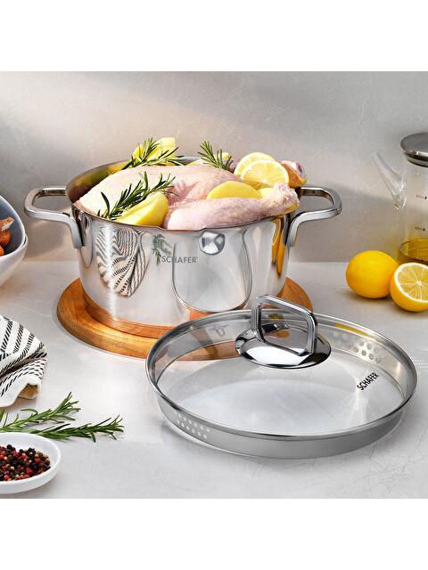 SCHAFER New Stahl Çelik Tencere 24 Cm 2 Parça-Inox